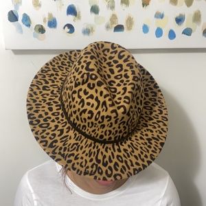 Leopard Print Fedora Style Hat